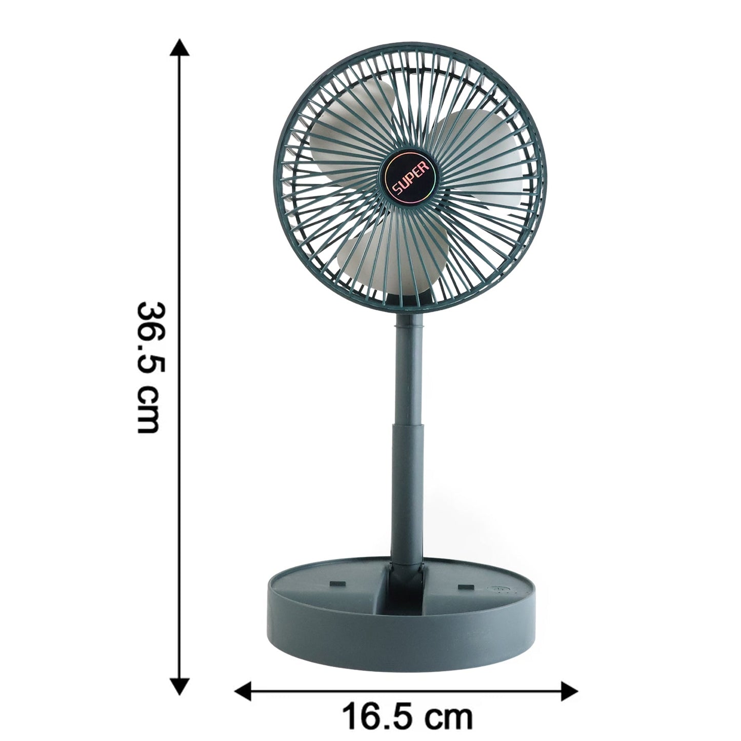 Rechargeable Desktop Table Fan with Integrated Mobile Phone Holder – Portable Cooling Fan for Home, Office & Study Desk (1 Pc)
