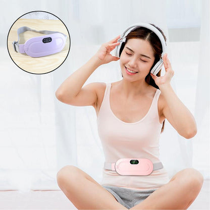 Rechargeable Heating & Vibration Period Pain Relief Belt – Menstrual Cramp Massager for Women (1 Pc)