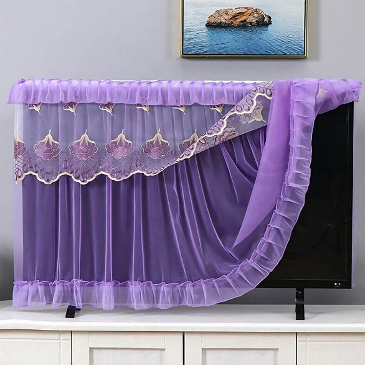 Anti-Static TV Dust Cover Cloth – Elastic Fit Screen Protector for 32-Inch LED TVs, Indoor Protection (1 Pc)