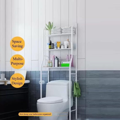 Multi-Layer Metal Bathroom Toilet Storage Rack – Space-Saving Organizer Shelf for Laundry Room & Basin