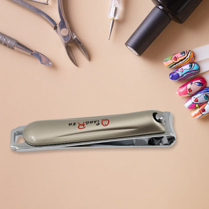Premium Stainless Steel Folding Nail Clipper with Built-in Nail File – Sharp, Anti-Splash, Travel-Friendly (1 Pc)