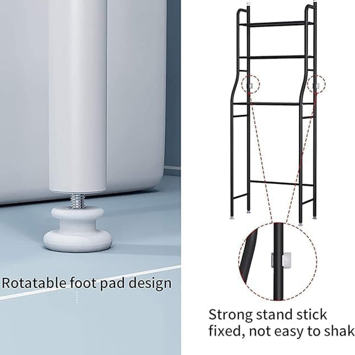 Multi-Layer Metal Bathroom Toilet Storage Rack – Space-Saving Organizer Shelf for Laundry Room & Basin