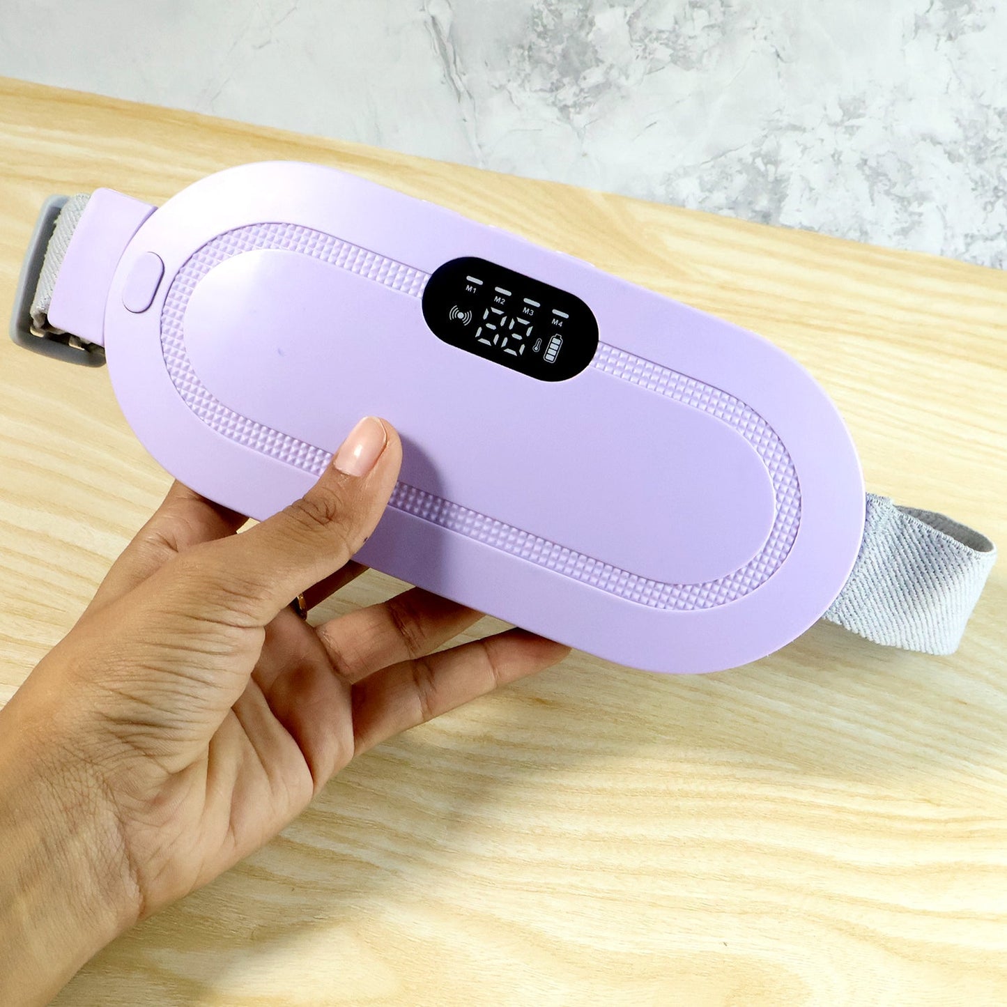 Rechargeable Heating & Vibration Period Pain Relief Belt – Menstrual Cramp Massager for Women (1 Pc)