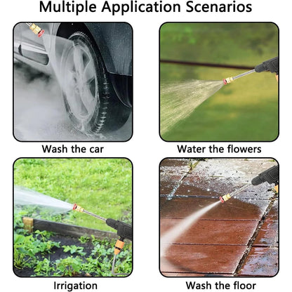 48V Cordless High-Pressure Car Wash Gun – Wireless Rechargeable Water Spray Pressure Washer for Car & Bike