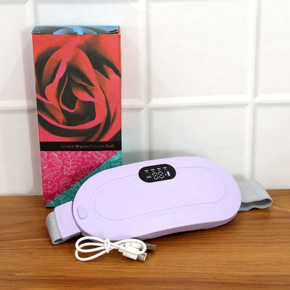 Rechargeable Heating & Vibration Period Pain Relief Belt – Menstrual Cramp Massager for Women (1 Pc)