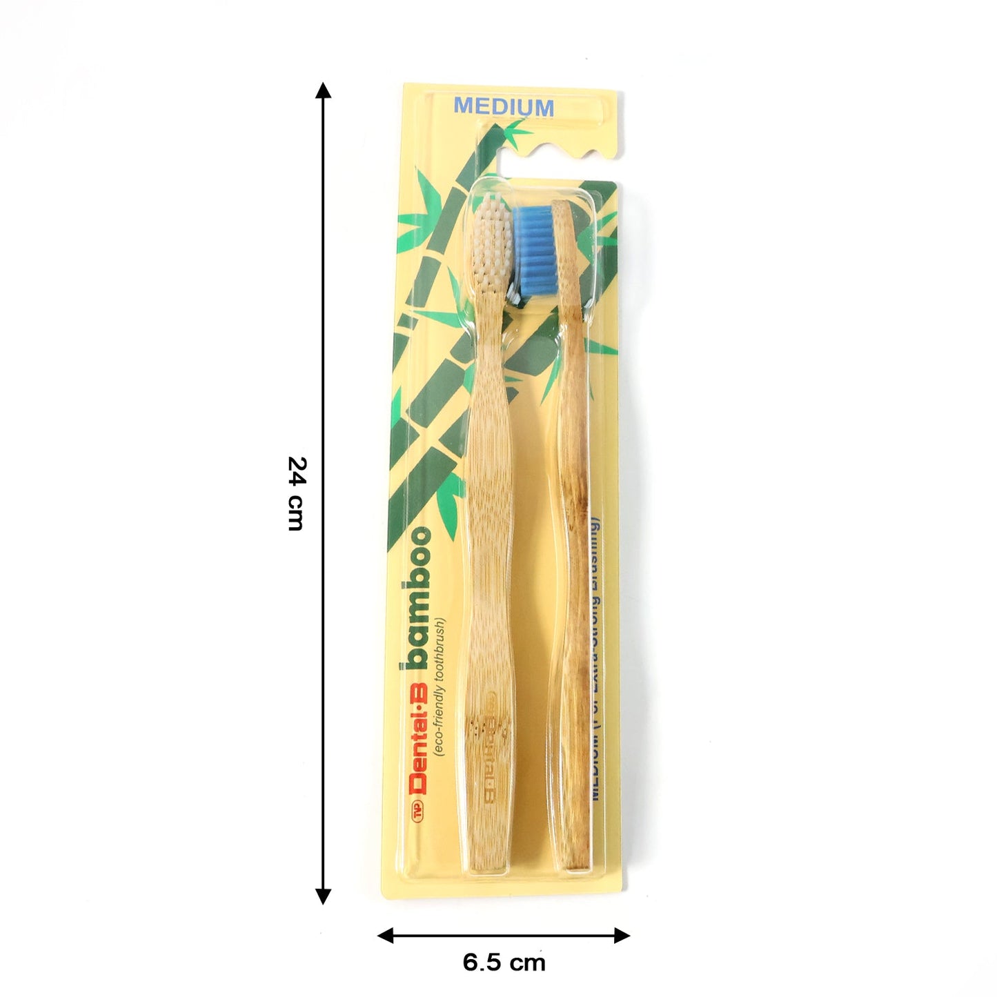 Eco-Friendly Bamboo Toothbrush Twin Pack – Medium Bristles, Sustainable Dental Care, Bulk Value Pack (12 Packets × 24 Pieces)