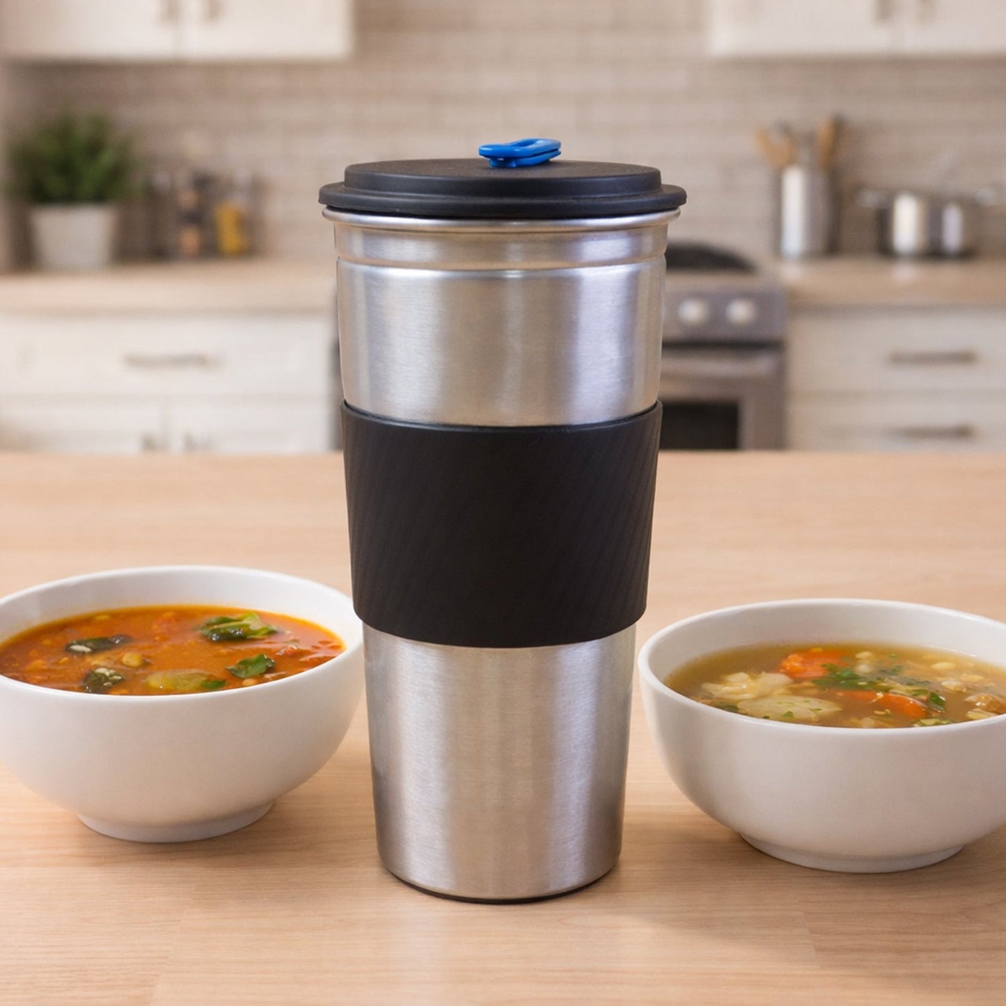 Stainless Steel Travel Tumbler – Double-Wall Insulated, Leak-Resistant Lid, Hot & Cold Beverages (~500 ML)