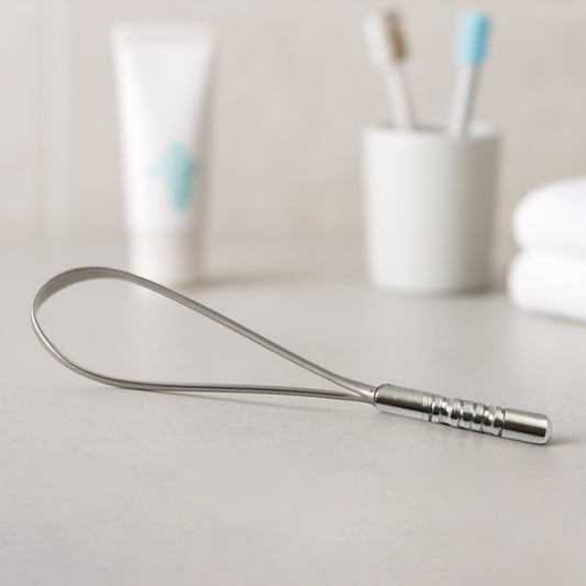 Stainless Steel Tongue Cleaner Scraper – Fresh Breath, Bacteria Removal, Reusable for Men & Women (1 Pc)