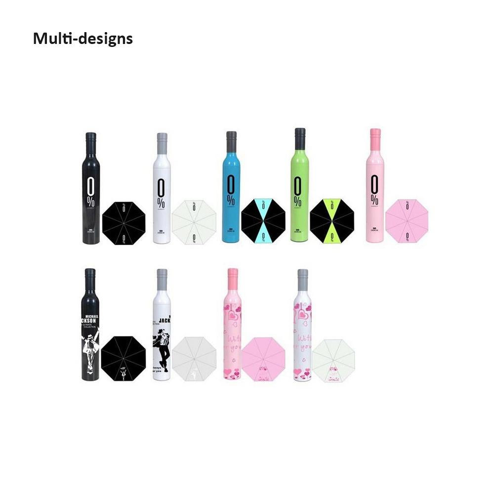 Pocket Wine Bottle Shaped Umbrella – 16-Rib Windproof Rain Protection, Compact & Stylish (1 Pc)