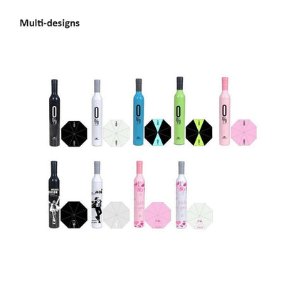 Pocket Wine Bottle Shaped Umbrella – 16-Rib Windproof Rain Protection, Compact & Stylish (1 Pc)
