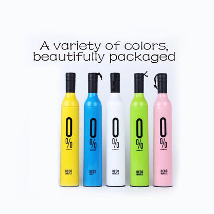 Pocket Wine Bottle Shaped Umbrella – 16-Rib Windproof Rain Protection, Compact & Stylish (1 Pc)