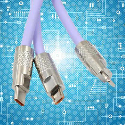 3-in-1 Super Fast Charging Cable – USB-C, Micro USB & iPhone, 120 CM Long (1 Pc)