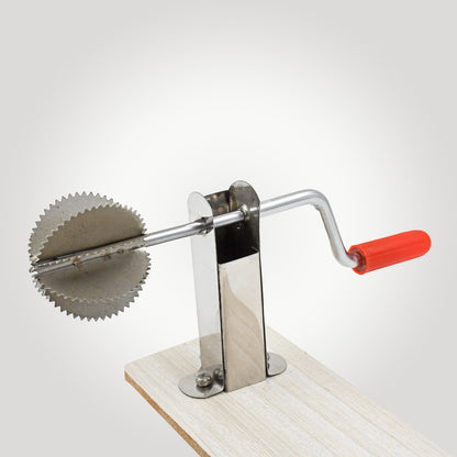 Stainless Steel Coconut Scraper Grater with Wooden Base – Manual Hand Roller for Fresh Coconut (1 Pc)