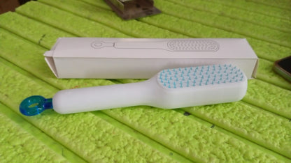 Self-Cleaning Anti-Static Detangling Massage Hairbrush – One-Pull Clean, Scalp Stimulator, Gift Box (1 Pc)