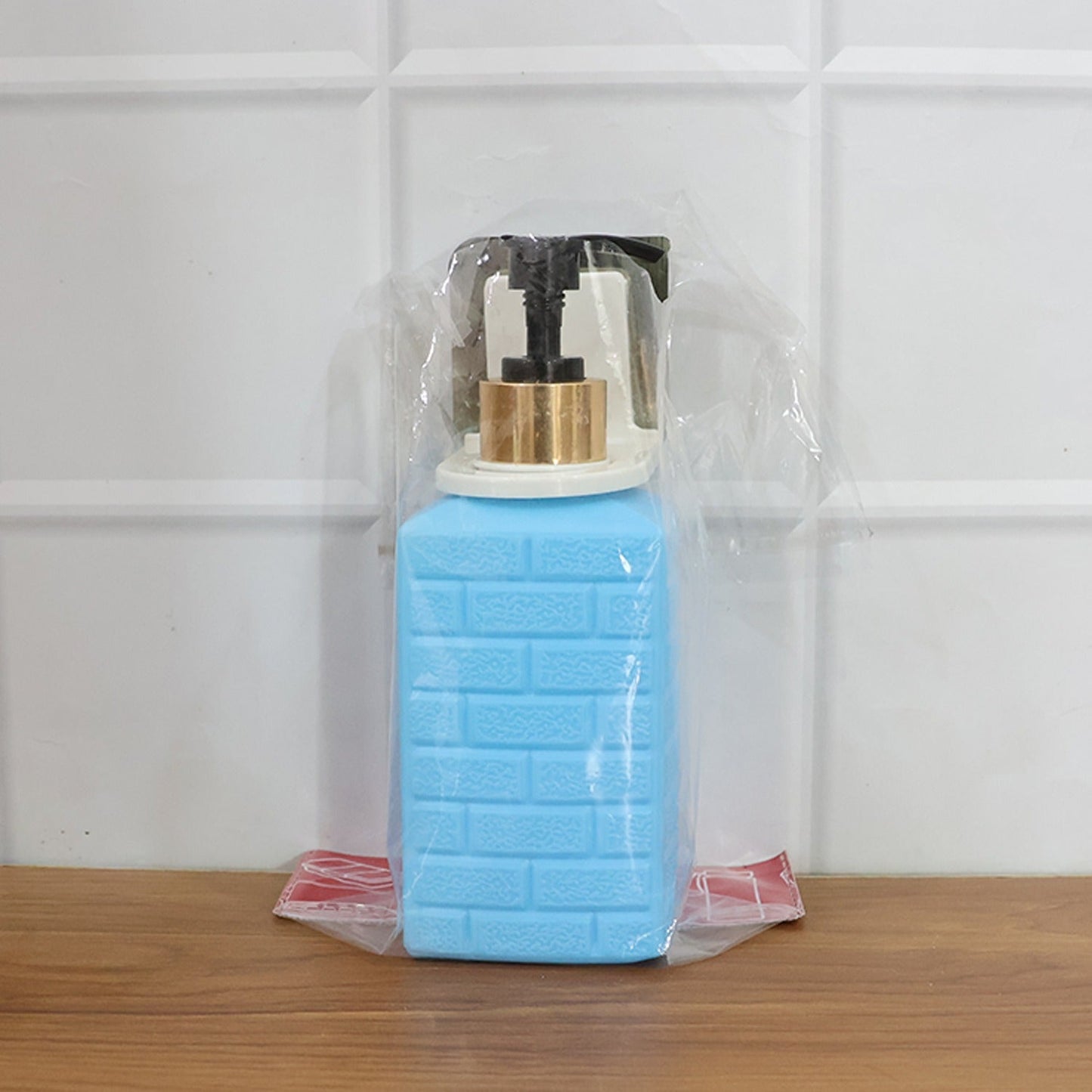 Wall-Mounted Liquid Soap Dispenser with Push Pump & Self-Adhesive Holder – Space-Saving Bathroom & Kitchen Handwash Dispenser (1 Set)
