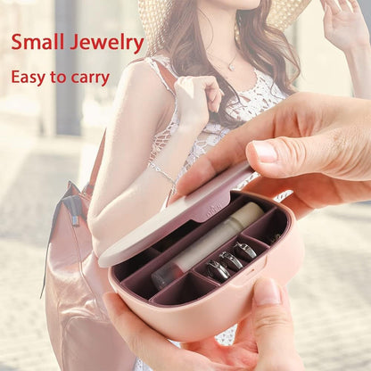 Jewellery Storage Box with Built-in Mirror & Multi-Section Organizer – Travel Vanity Box for Women (1 Pc)
