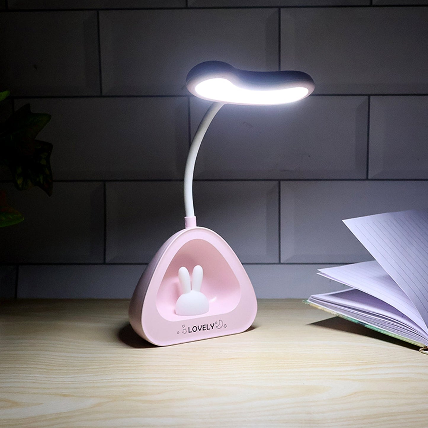 Cute USB LED Desk Table Lamp – Adjustable Neck, Eye-Care Light for Study Table, Office & Kids Room (1 Pc)