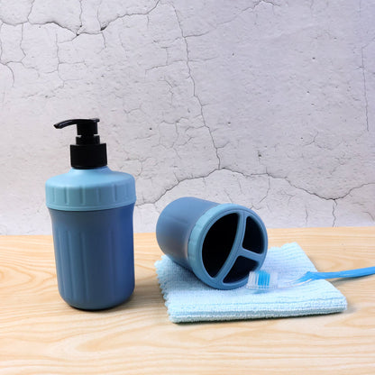 2-in-1 Soap Dispenser with Utility Storage Holder – Kitchen & Bathroom Countertop Organizer Set (1 Set)