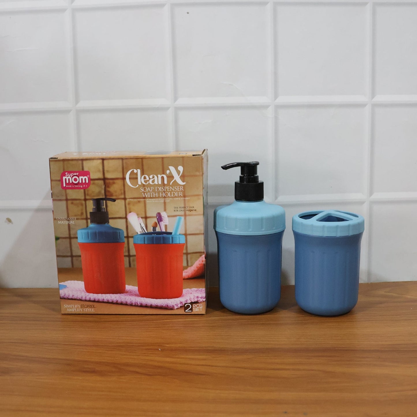 2-in-1 Soap Dispenser with Utility Storage Holder – Kitchen & Bathroom Countertop Organizer Set (1 Set)